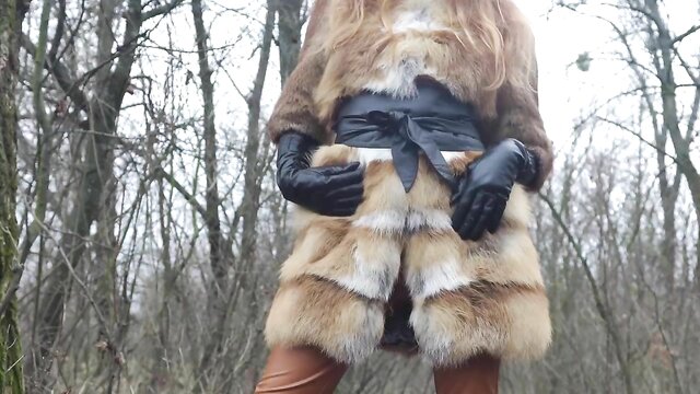 Redhead teen having risky public sex in winter forest, featuring Rudacat studio. Watch x videos now!