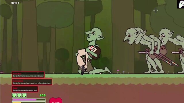 Naked female survivor fights goblins in captivating Stage 3 gameplay | Hentai Game P3 | Porn Video