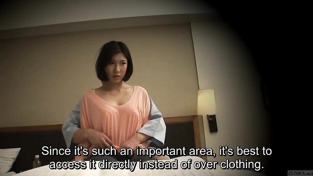 Subtitled Japanese massage turns into a kinky encounter